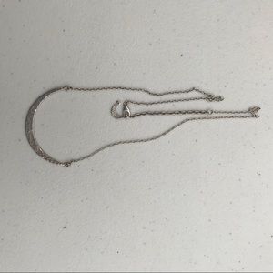 Silver Hammered Moon Necklace